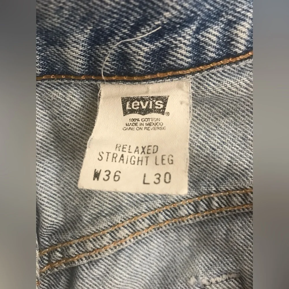 𝅺LEVI'S Mens Cotton Relaxed Fit Straight Leg Vintage Y2K Blue Jean Size 36X30